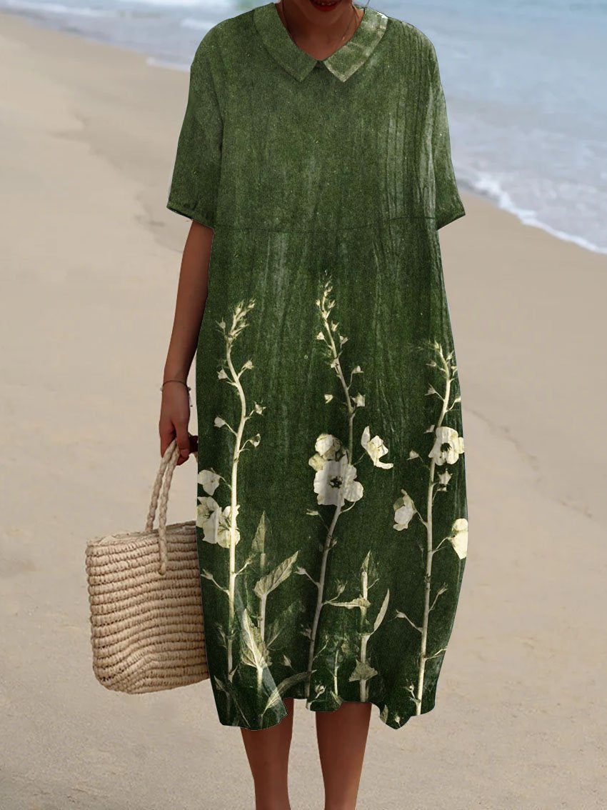 Olivia | Langes bedrucktes Kleid